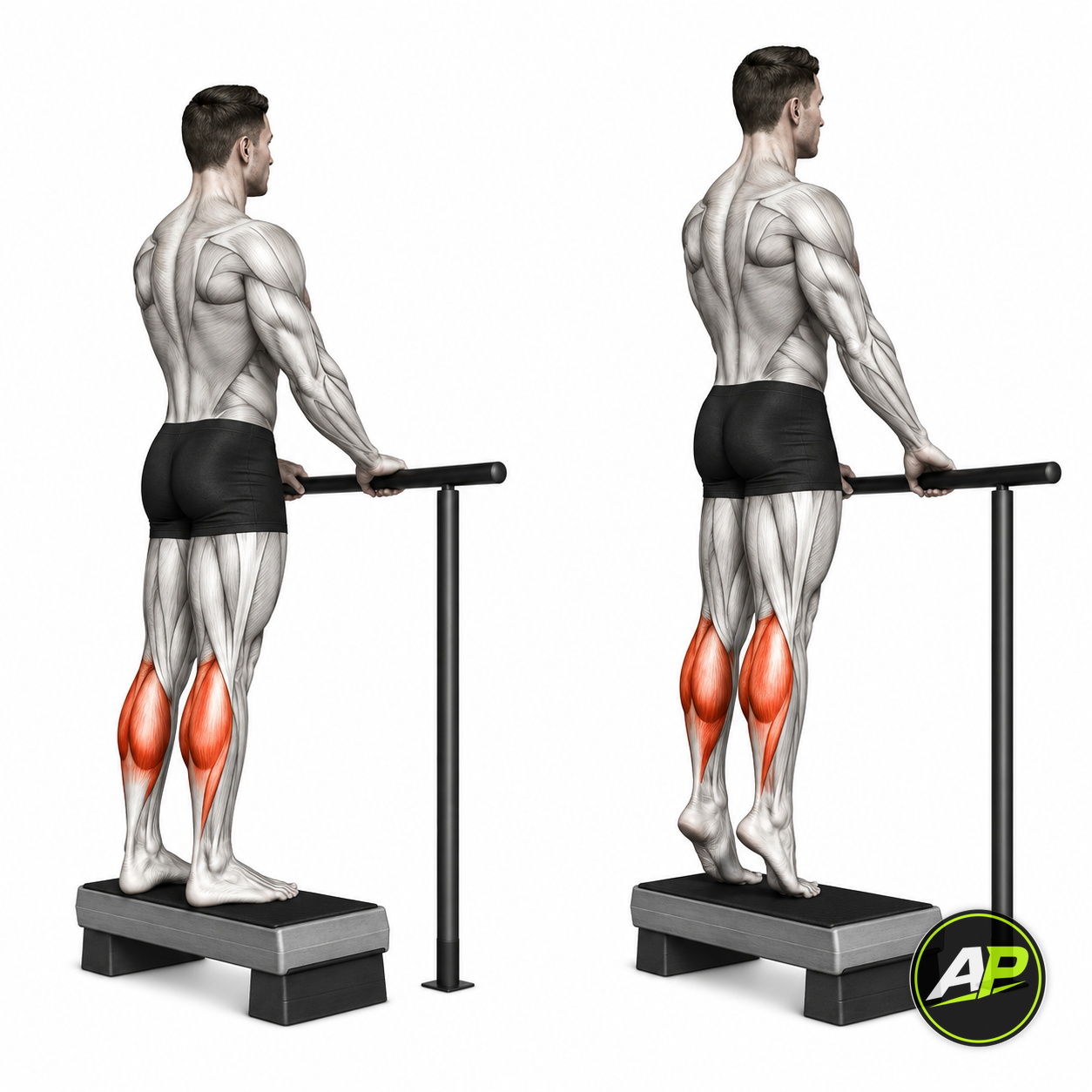 Bodyweight Standing Calf Raise On Step